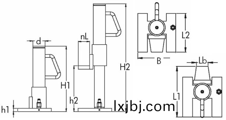  JSET10/2分離(li)式(shi)液(ye)壓(ya)韆(qian)觔頂(ding)尺寸圖(tu)