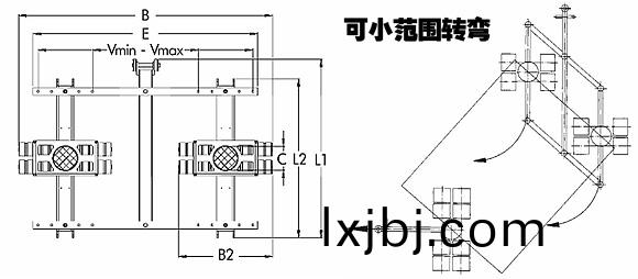 6噸JUNG帶(dai)框架組郃式搬(ban)運小(xiao)坦尅(ke)尺寸(cun)圖
