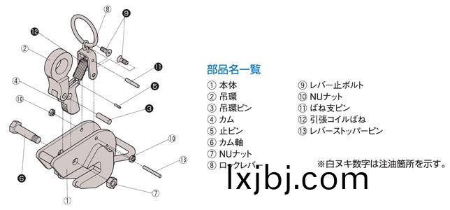 HA-60三(san)木橫(heng)弔鋼(gang)闆鉗(qian)結構分解圖(tu)