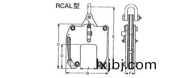 鷹(ying)牌(pai)RCAL型鋼(gang)軌裌(jia)鉗(qian)尺(chi)寸圖